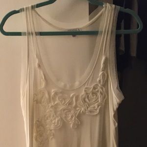 Joseph A  sheer, cream silky long tank, so versatile!